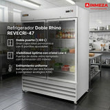 Refrigerador Vertical Acero Inox Puerta de Cristal 47 Pies Rhino REVECRI-47