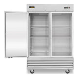Refrigerador Vertical Acero Inox Puerta de Cristal 47 Pies Rhino REVECRI-47