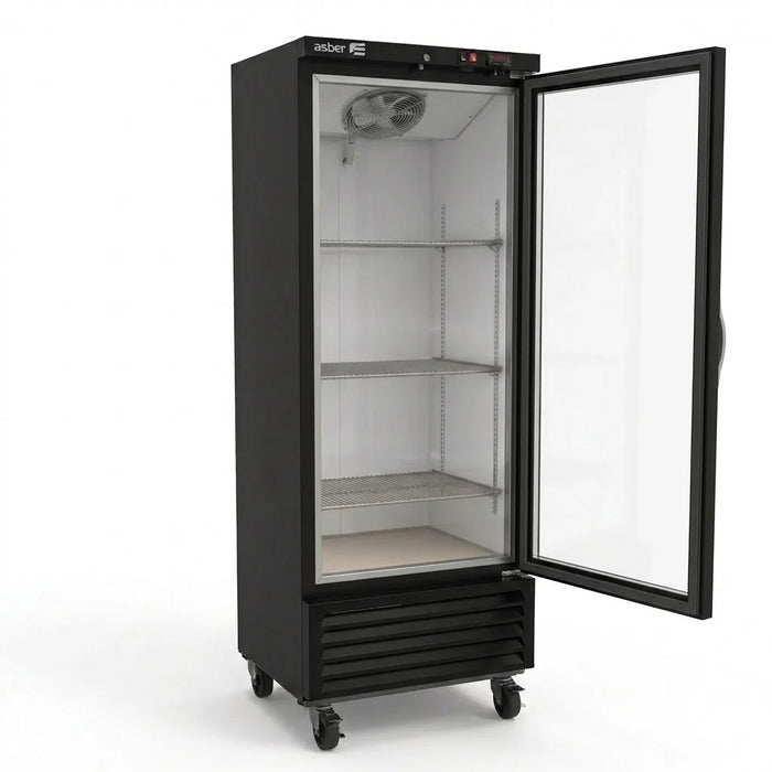 Refrigerador Vertical Vinil Negro 1 Puerta Cristal 220V 17 Pies Asber ARM-17 HC 220