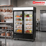 Refrigerador Vertical Vinil Negro 2 Puertas Cristal 49 Pies Asber ARMD-49 HC