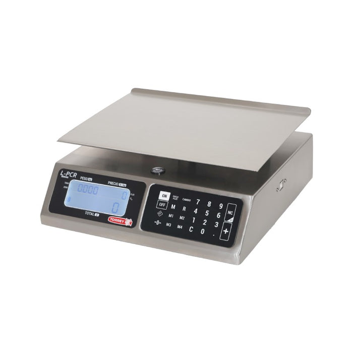 Báscula Digital Memorias de Precios, Conexión USB, Acero Inox 20 kg Torrey LPCR20-N-USB