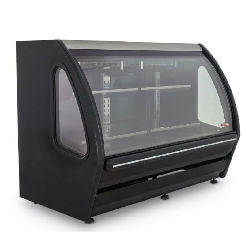 Vitrina Delicatessen Exhibidora Vidrio Curvo 152cm Negro Torrey DRD5-LS-N