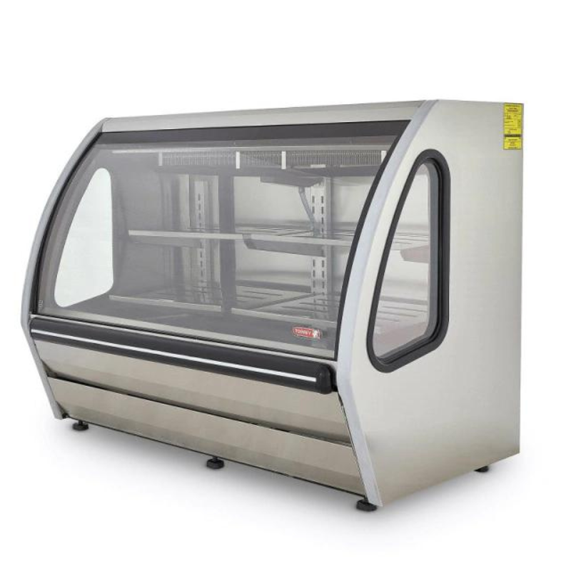 Vitrina Delicatessen Exhibidora Vidrio Curvo 152cm Acero Inox Torrey DRD5-LS-AI