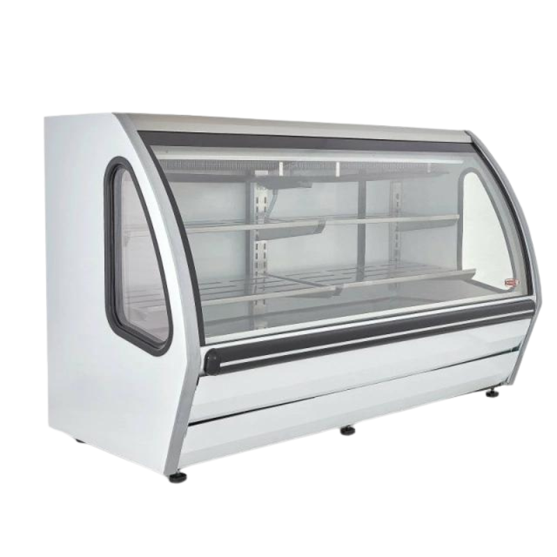 Vitrina Delicatessen Exhibidora Vidrio Curvo 182cm Blanco Torrey DRD6-LS-B