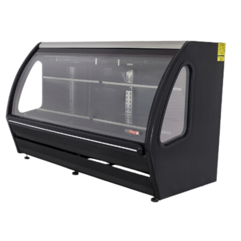 Vitrina Delicatessen Exhibidora Vidrio Curvo 182cm Negro Torrey DRD6-LS-N