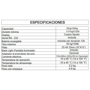 Torrey SR-50 balanza electrónica uso rudo acero pintura epoxica 50kg (0SR50) Basculas TORREY 