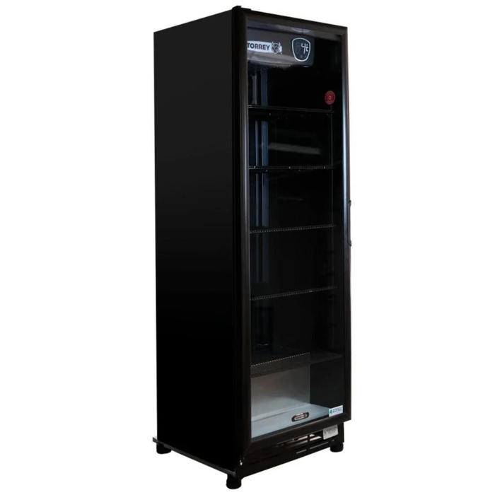Refrigerador Vertical 1 Puerta Cristal Piso Negro 19 Pies Torrey RVPP-19