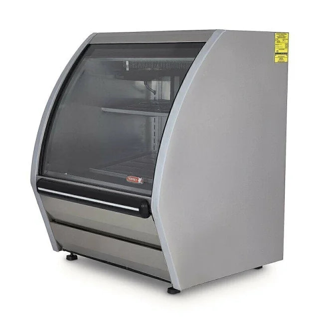 Vitrina Delicatessen Exhibidora Vidrio Curvo 91.5cm Acero Inox Torrey DRD3-LS-AI
