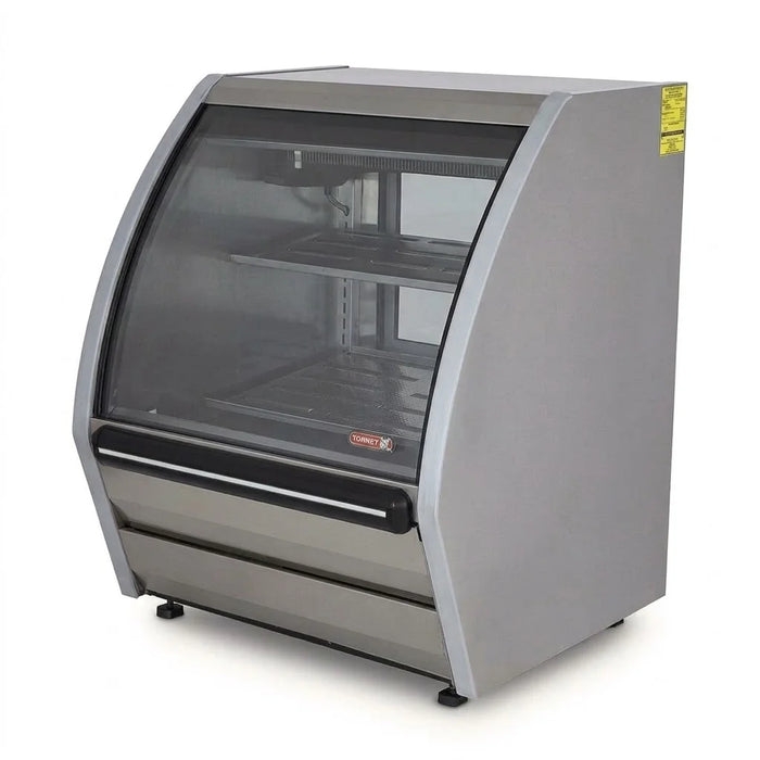 Vitrina Delicatessen Exhibidora Vidrio Curvo 91.5cm Acero Inox Torrey DRD3-LS-AI