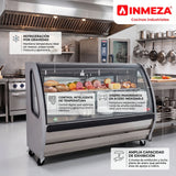 Vitrina Exhibidora Panorámica Vidrio Curvo Blanca 191cm Torrey TEM200B