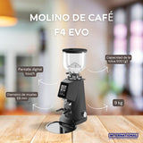 Molino De Cafe Negro 250W 110V ASCASO F4EVO