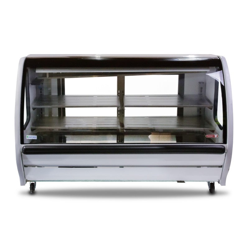 Vitrina Exhibidora Vidrio Curvo Blanca 200cm Torrey TEM200 LS