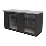 Refrigerador Contrabarra Viinil Negro 2 Puertas Cristal 19 Pies Asber ABBC-58G HC