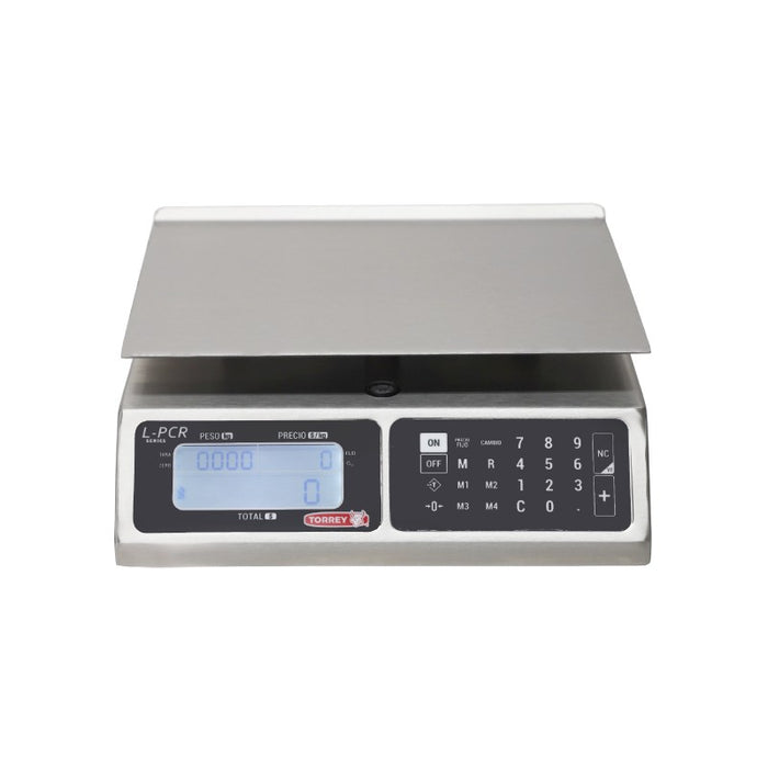 Báscula Digital Memorias de Precios, Conexión USB, Acero Inox 20 kg Torrey LPCR20-N-USB