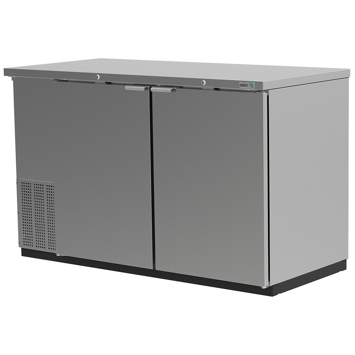 ASBER ABBC-58-S-HC Refrigerador Contrabarra Acero Inoxidable 2 Puertas Solidas 14.6 Pies3 Envio Cobrar Refrigeracion ASBER 