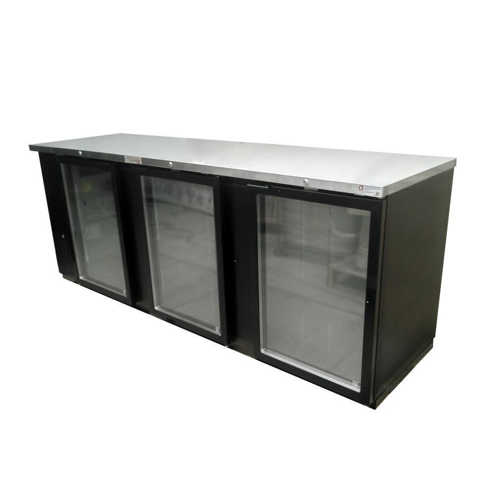 ASBER ABBC-94G-HC Refrigerador Contrabarra Vinil Negro 3 Puertas de Cristal 26.4 Pies3 Envio Cobrar Refrigeracion ASBER 