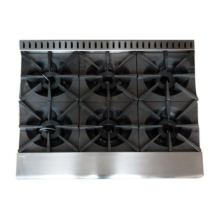 ASBER AEHP-6-36 Parrilla a Gas de 6 Fuegos Abiertos Acero Inoxidable Envio por Cobrar Parrillas ASBER 