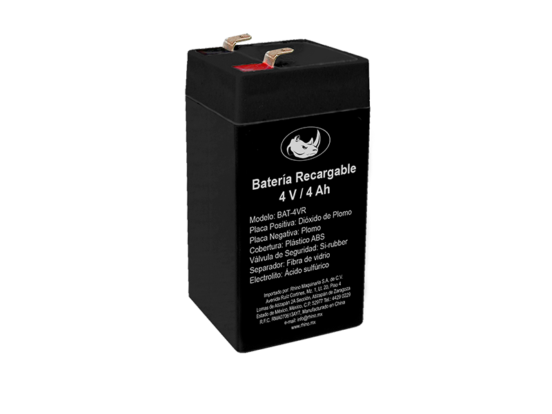 Rhino BAT-4VR Bateria Recargable Plomo Acido 4V / 4Ah