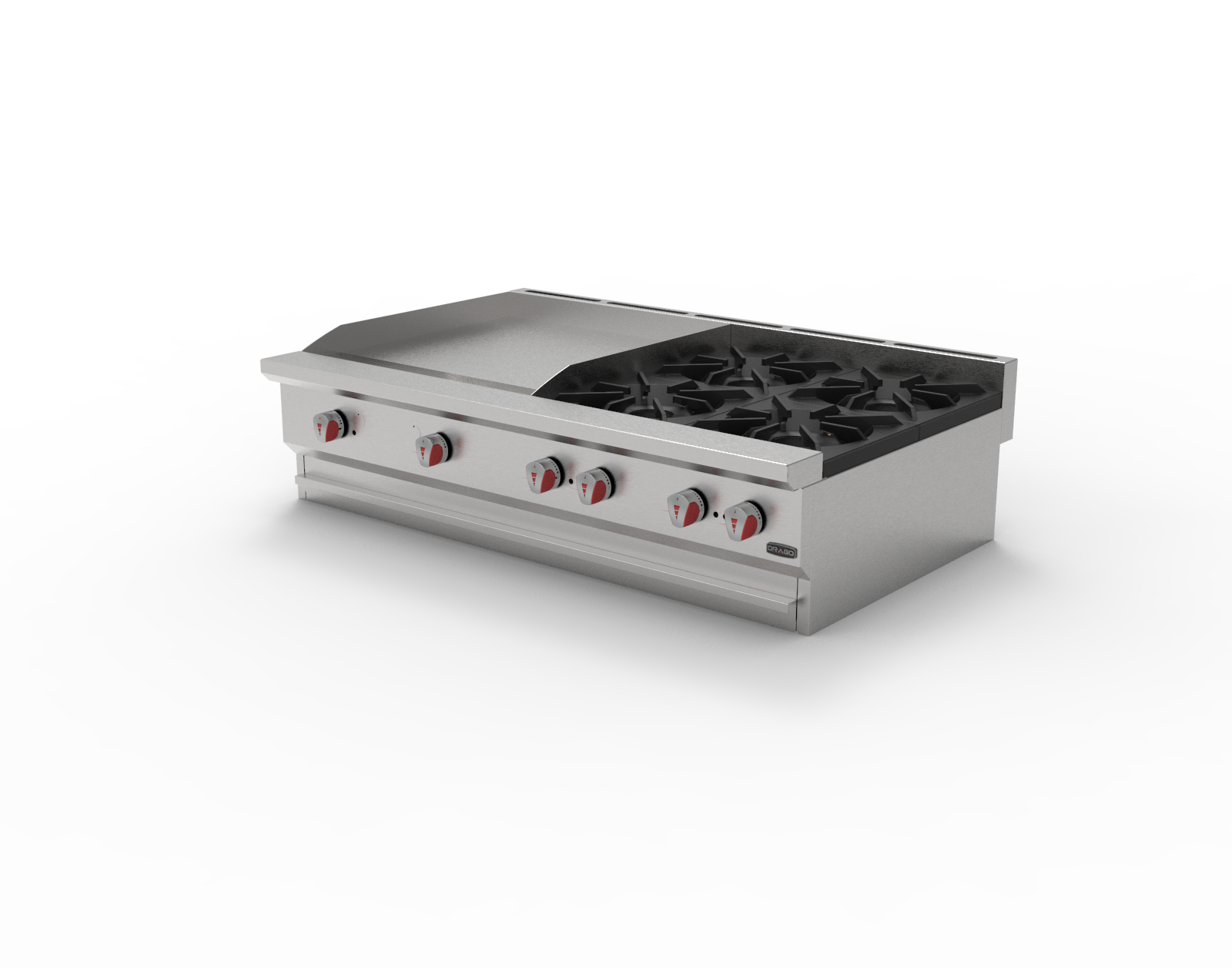 Drago cg-40pd parrilla de 4 quemadores y plancha de 2´