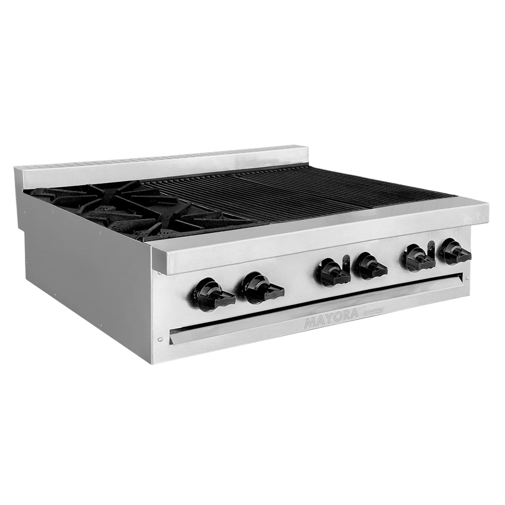 Mayora EM3/1Q+2A Estufa Modular Triple 1 Sección de Quemadores, 2 Secciones de Asador