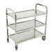 MIGSA BN-T23 Carro de Servicio de Acero Inoxidable de 85 cm de Frente con 2 Entrepaños POR COBRAR Carro de Servicio MIGSA 