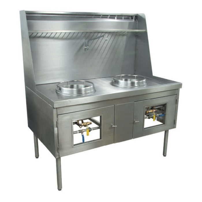 Estufa Wok 2 Quemadores Acero Inoxidable San-Son ZEWOKS-140