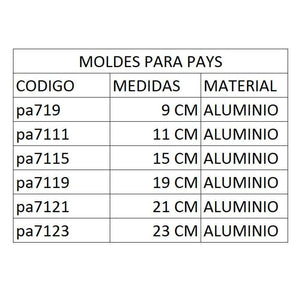 BAK PA719 Molde pay aluminio #9 Envío por Cobrar Moldes Bak 