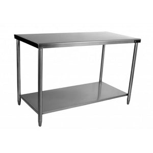 Ferro 15423106 Mesa Central Con Entrepaño Acero Inoxidable 210 cm Ferro