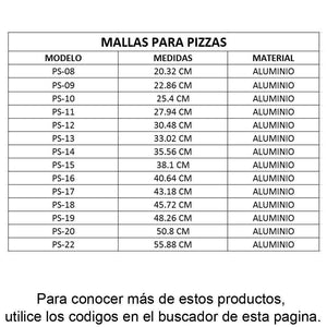 ISBW PS-19 ALPZ19 Charola de Aluminio para Pizza Malla Uniforme 19" (48.26 cm) Utensilios ISBW 
