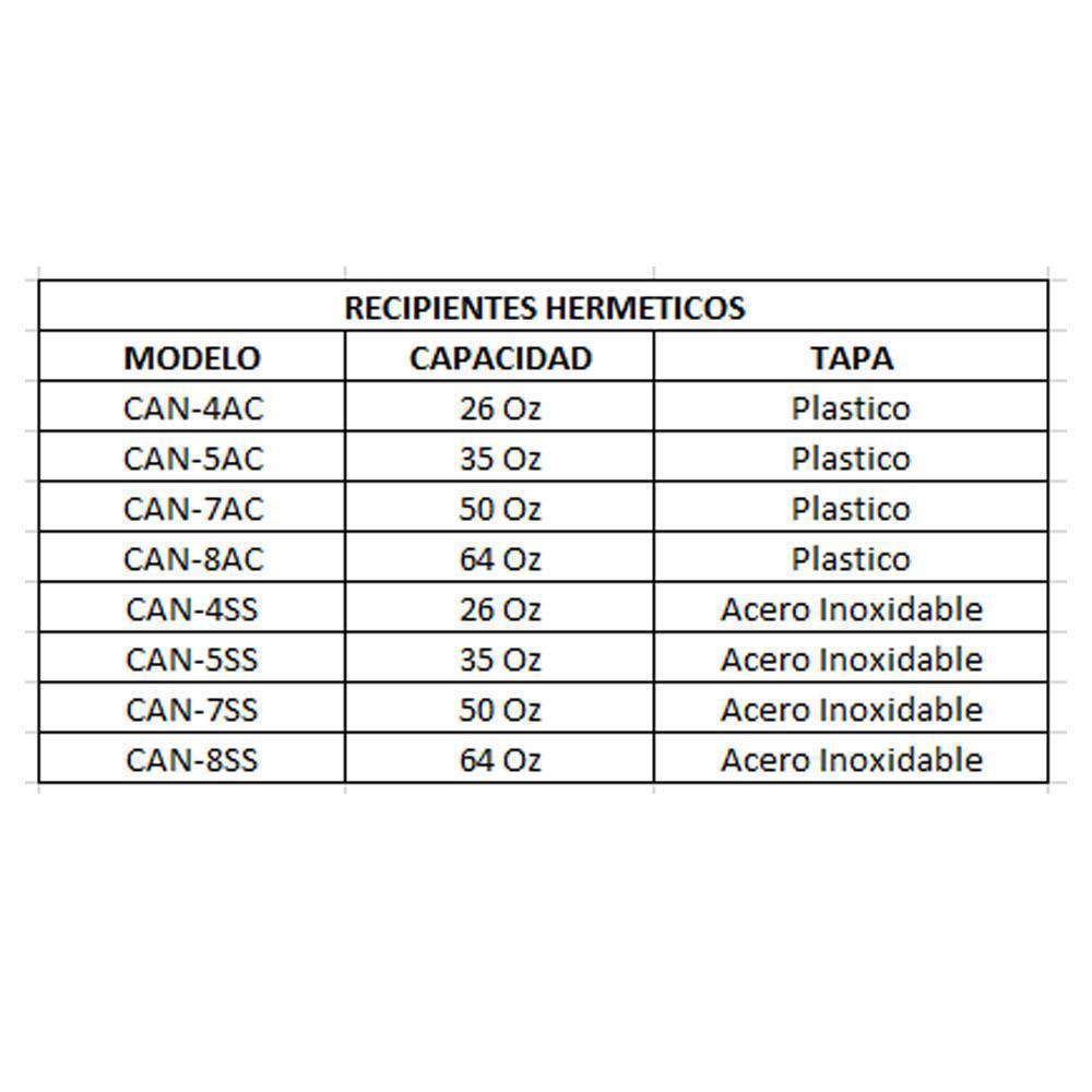 UPDATE CAN-7SS Contenedor Acero Inoxidable de Tapa Solida 50 Oz Utensilios UPDATE 